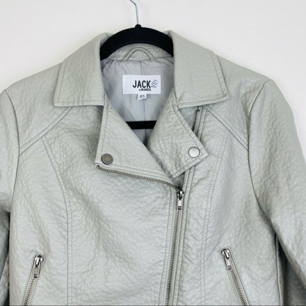 Jack by BB Dakota Vegan Leather‎ Grey Moto Jacket Size X-Small - Picture 6 of 12